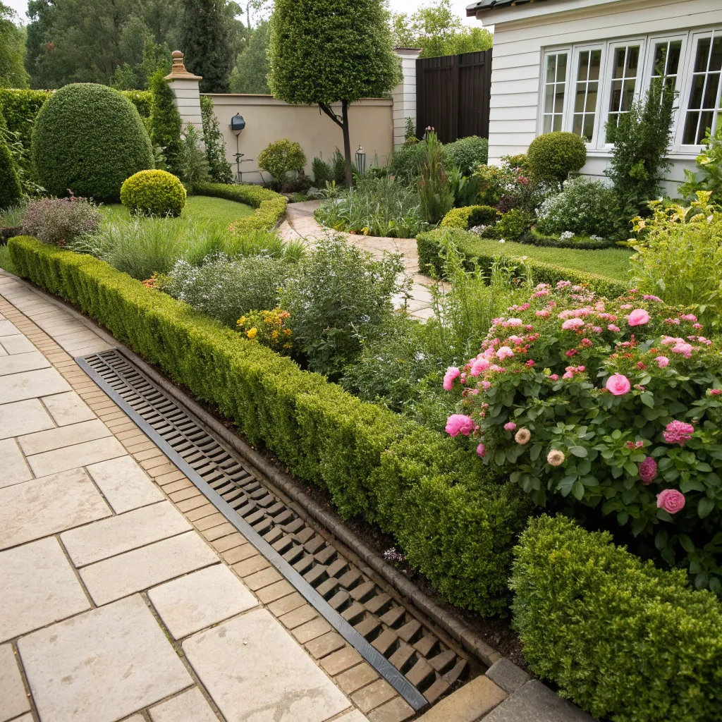 A well-designed garden with a proper drainage system